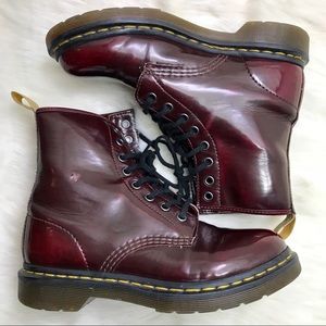 dr martens vegan 1460 cherry red cambridge brush